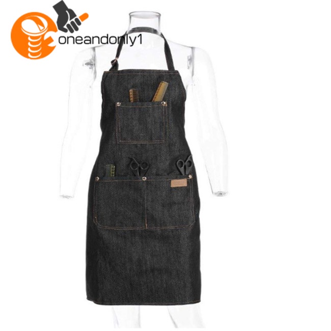 Tạp Dề Denim Chống Bẩn Có Túi Tiện Dụng