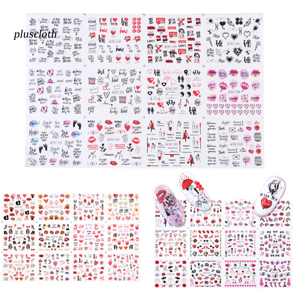 1 Tờ Nhãn Dán Trang Trí Móng Tay Nghệ Thuật Chủ Đề Valentines