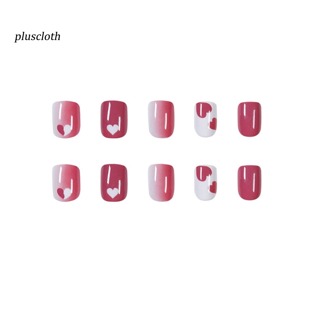 1 Bộ Móng Tay Giả Hình Trái Tim Bằng Nhựa ABS
