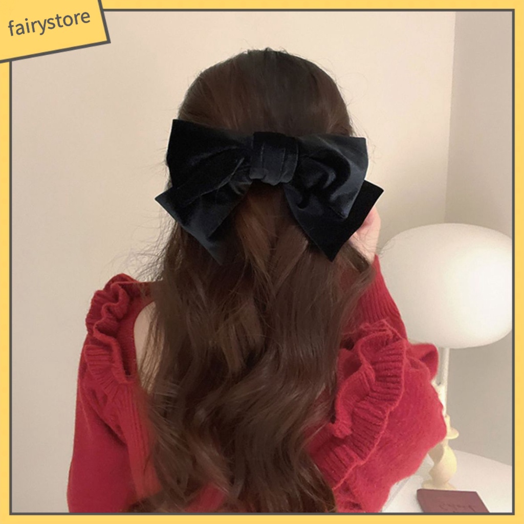 Kẹp Tóc Hình Nơ Ba Chiều Màu Trơn Chống Trượt Lâu Trôi Dành Cho Nữ