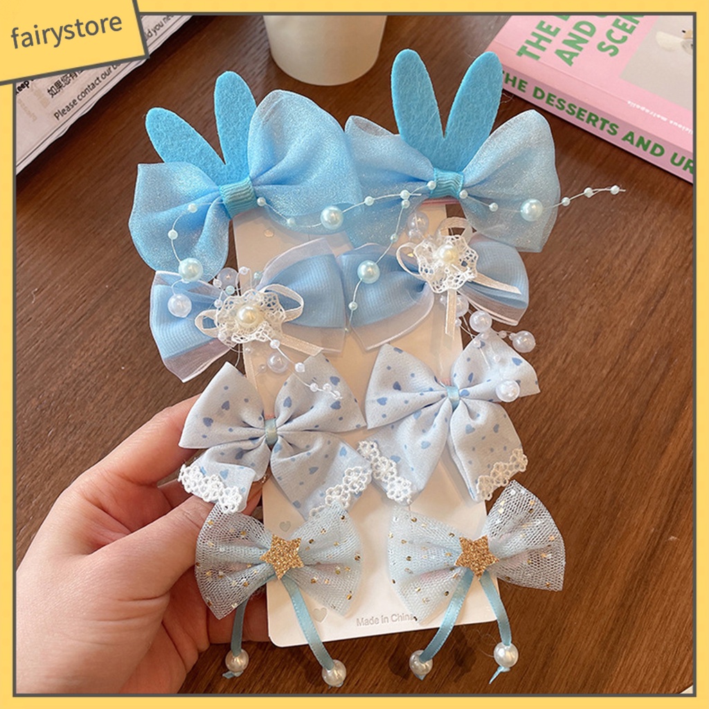 1 Bộ Kẹp Tóc Nơ Mềm Mại Co Giãn Thoải Mái Cho Bé Gái