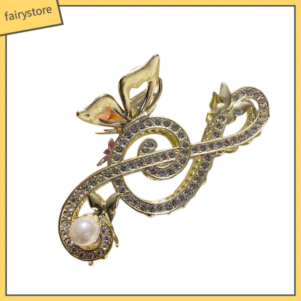 Kẹp Tóc Càng Cua Đính Đá Ngọc Trai Giả Hình Vảy Cá / Bướm Chống Trượt Trang Trí Tóc Đuôi Ngựa