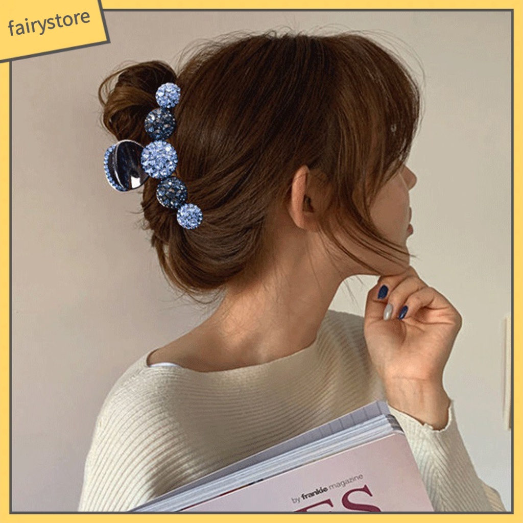 Kẹp Tóc Càng Cua Lớn Đính Đá Sáng Màu Sắc Tươi Sáng