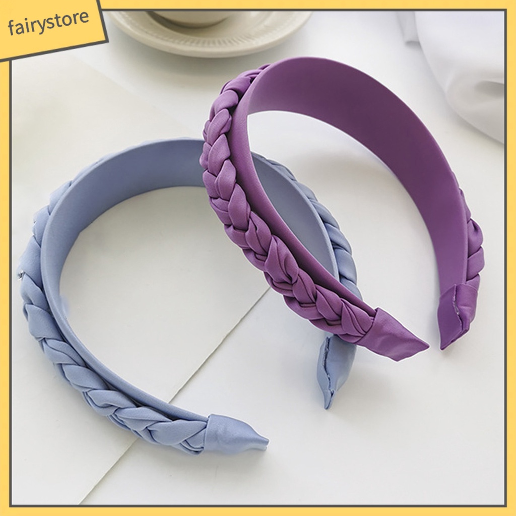 Băng Đô Cài Tóc Bản Rộng Màu Sắc Trơn Thoải Mái Dùng Hàng Ngày