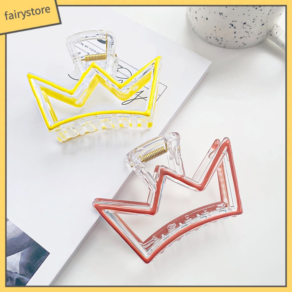 Kẹp Tóc Hình Vương Miện Hoạt Hình Bằng Nhựa Có Răng Cắt Rỗng Cho Nữ