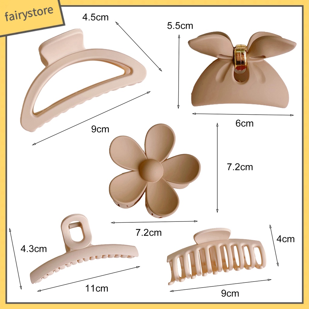 Kẹp Tóc Màu Trơn Chống Trượt Nhiều Hình Dạng Dùng Tại Nhà