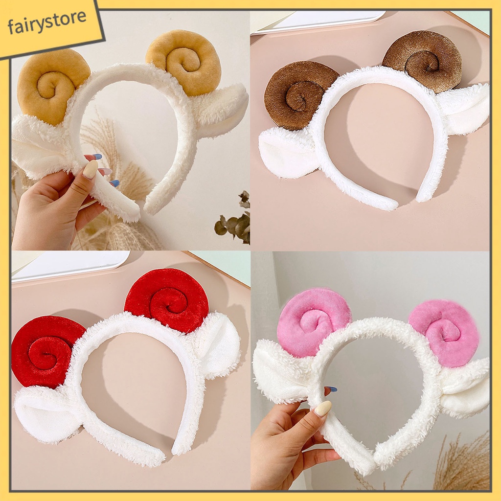 Băng Đô Cài Tóc Rửa Mặt Hình Tai Cừu Hoạt Hình Dễ Thương Cho Nữ