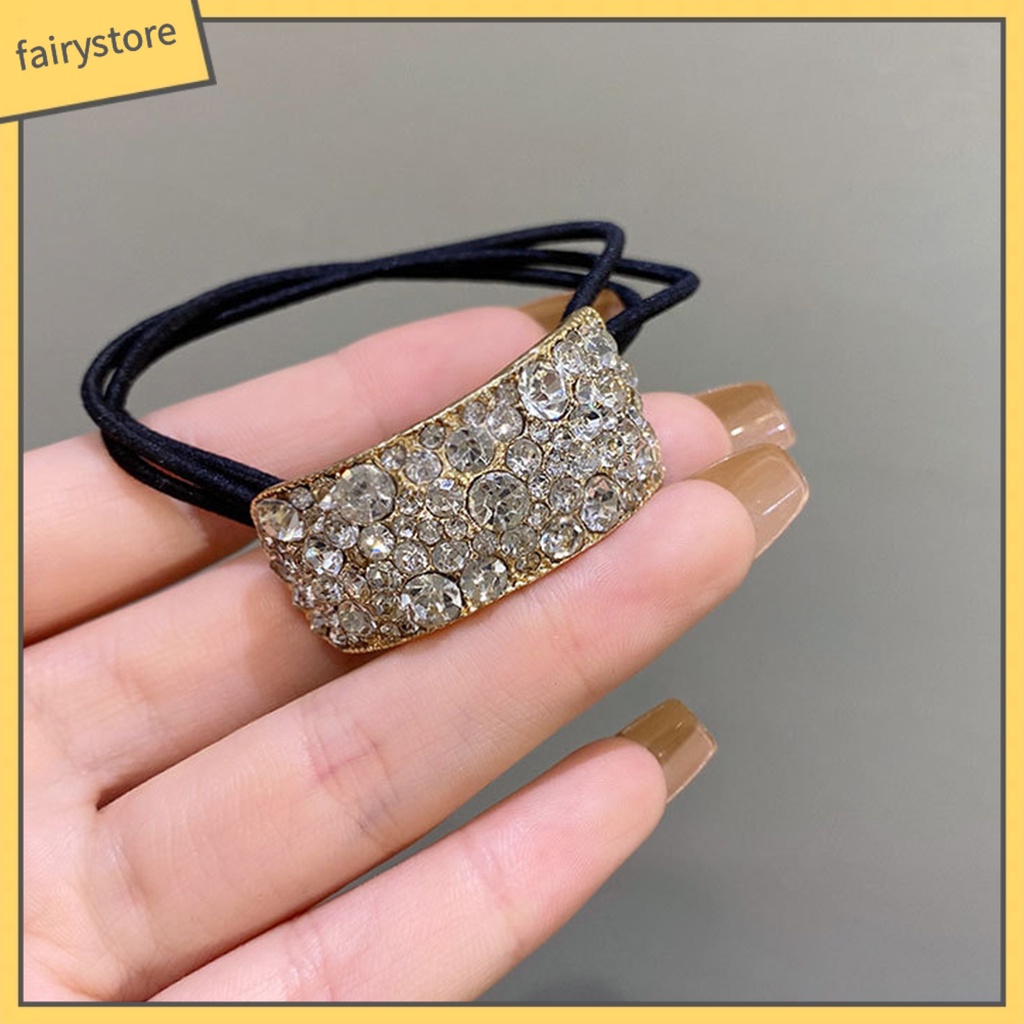 Dây Cột Tóc Co Giãn Nhiều Lớp Đính Đá Trang Trí Thanh Lịch