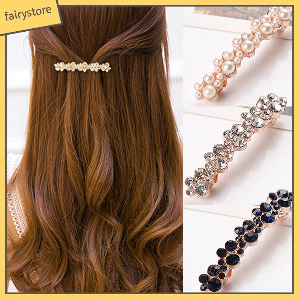 Kẹp Tóc Đính Đá Và Ngọc Trai Nhân Tạo Thời Trang