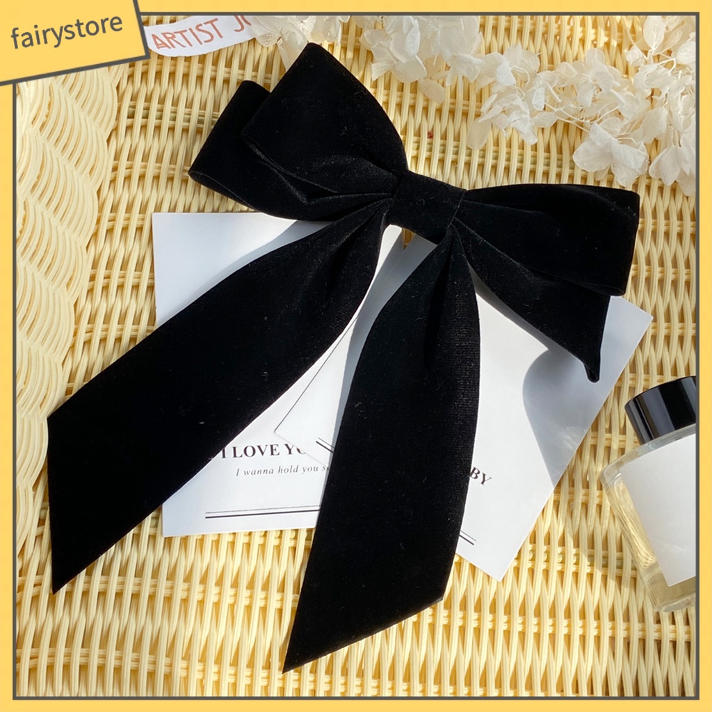 Kẹp Tóc Nơ Nhung Chống Trượt Cỡ Lớn Ngọt Ngào Cho Nữ