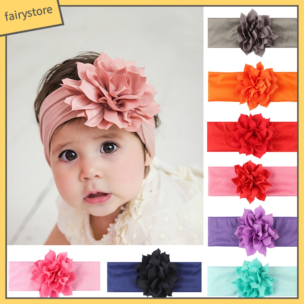 Băng Đô Hoa Sen Co Giãn Màu Sắc Ngọt Ngào Cho Bé Gái