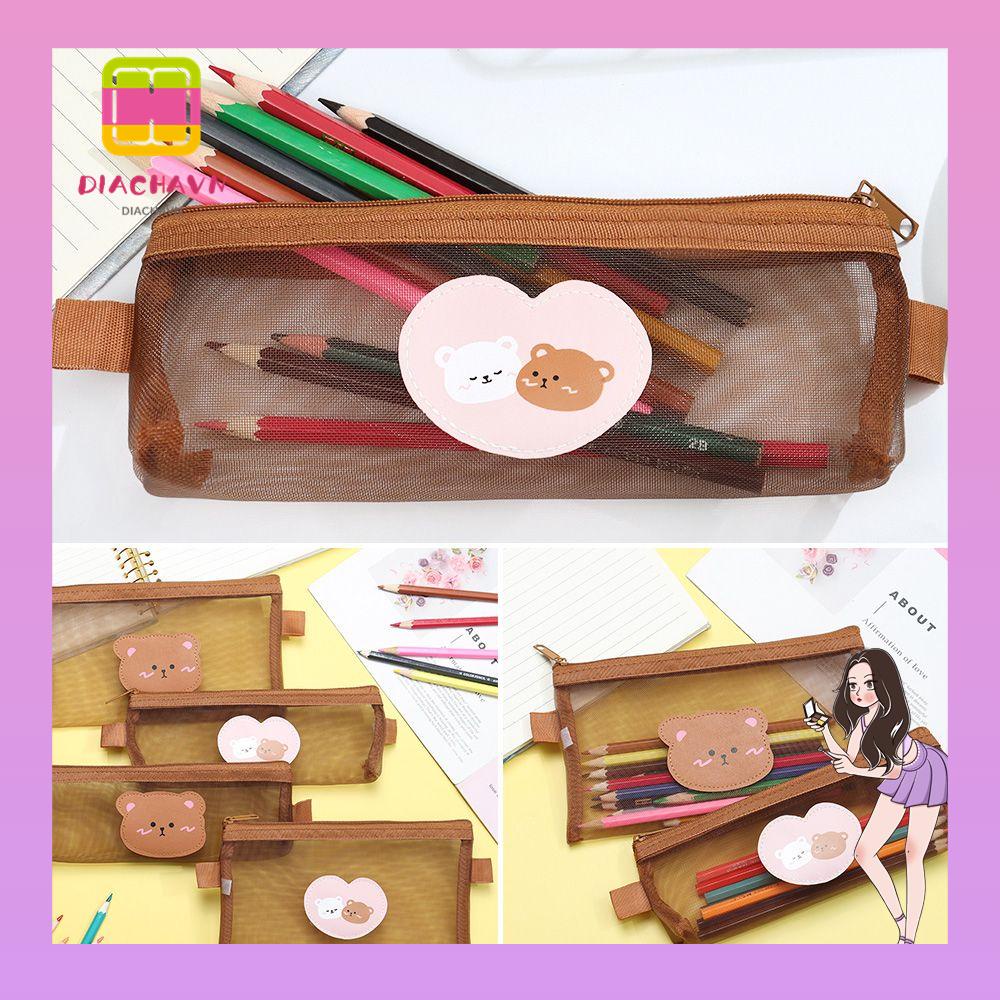 Túi Đựng Bút Dạng Lưới Sức Chứa Lớn Dễ Thương
