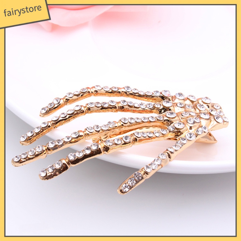 Kẹp Tóc Hình Bàn Tay Đầu Lâu Đính Đá Hóa Trang Cho Nữ