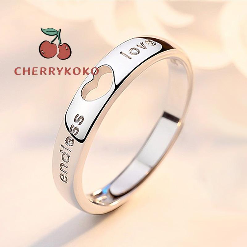 🍒🍒CHERRYKOKO Set 2 Nhẫn Ghép Hình Trái Tim Cho Cặp Đôi