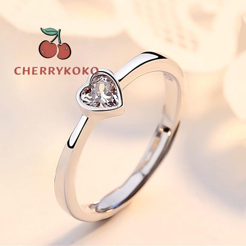 🍒🍒CHERRYKOKO Set 2 Nhẫn Ghép Hình Trái Tim Cho Cặp Đôi