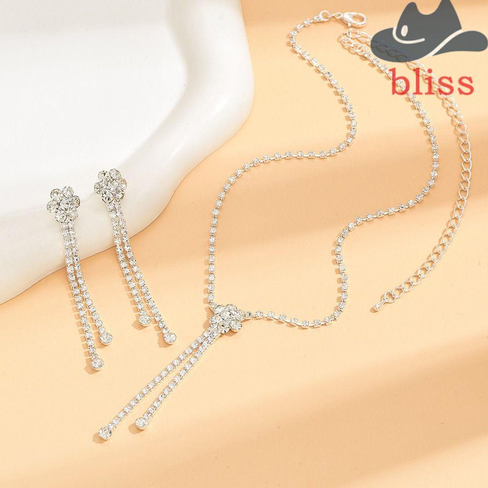 Bộ Trang Sức Cô Dâu Hình Giọt Nước Đính Tua Rua Phong Cách Hàn Quốc