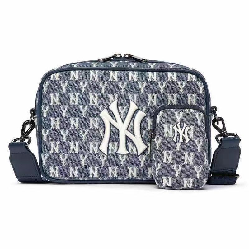 Túi Đeo Chéo Vai Vải Denim Họa Tiết Thêu NY Thời Trang Sành Điệu Cho Nam Và Nữ