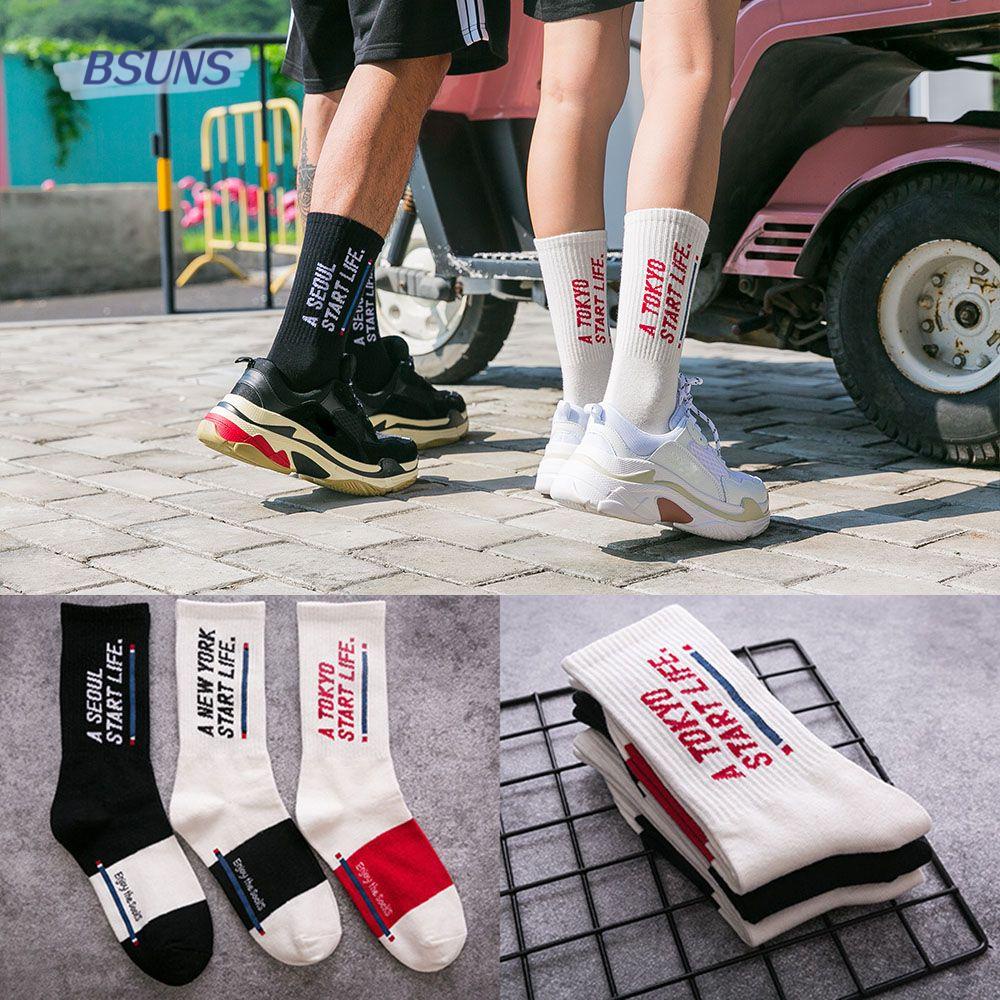 Vớ Cotton Unisex Nhiều Màu Sắc Phong Cách Thể Thao