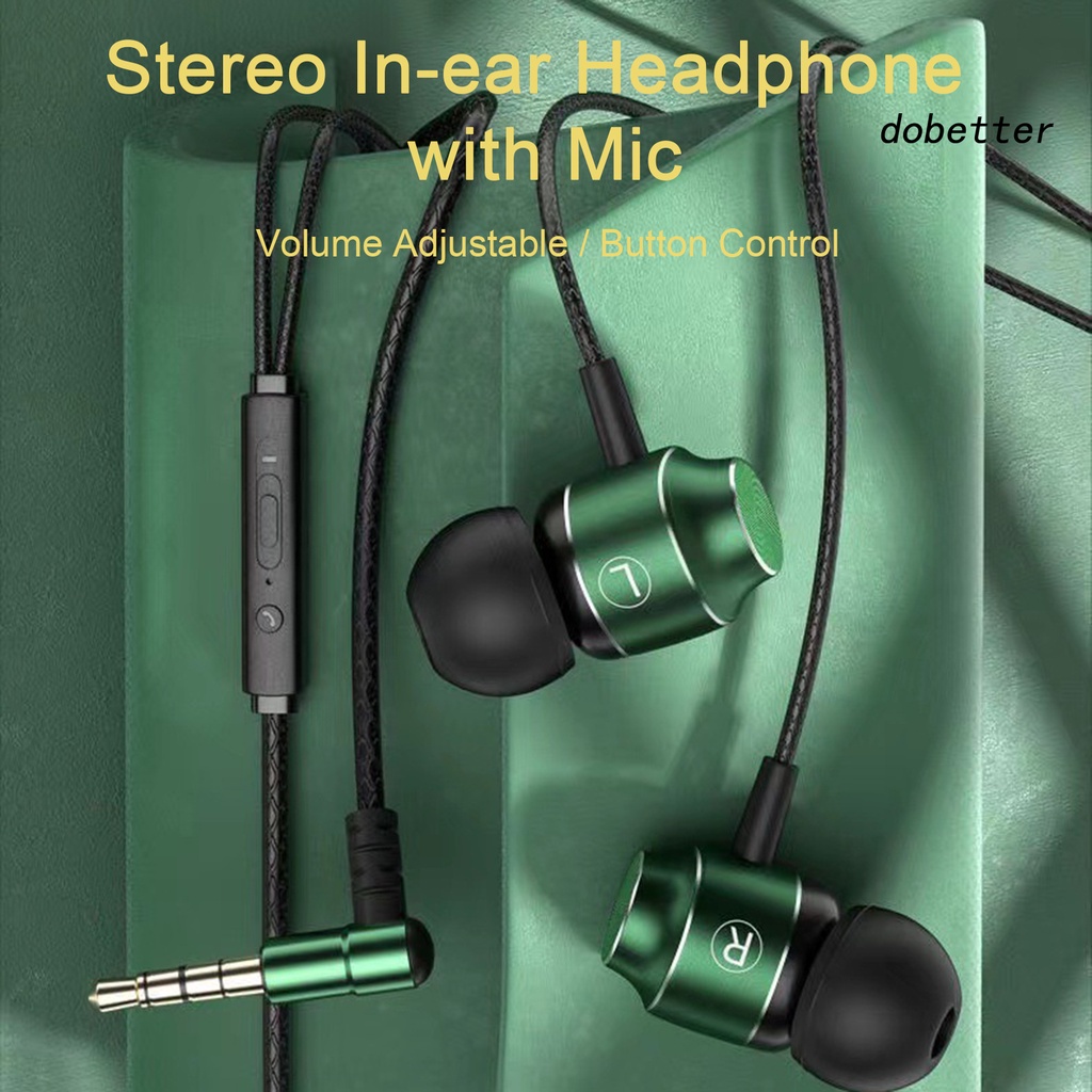 Tai Nghe Nhét Tai Jack 3.5mm Bằng Kim Loại Có Thể Điều Chỉnh Âm Lượng Kèm Micro Tiện Dụng