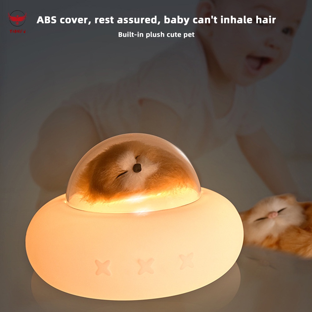 Đèn Ngủ Silicone Hình Chó Mèo Có Cổng Sạc USB Cho Phòng Ngủ