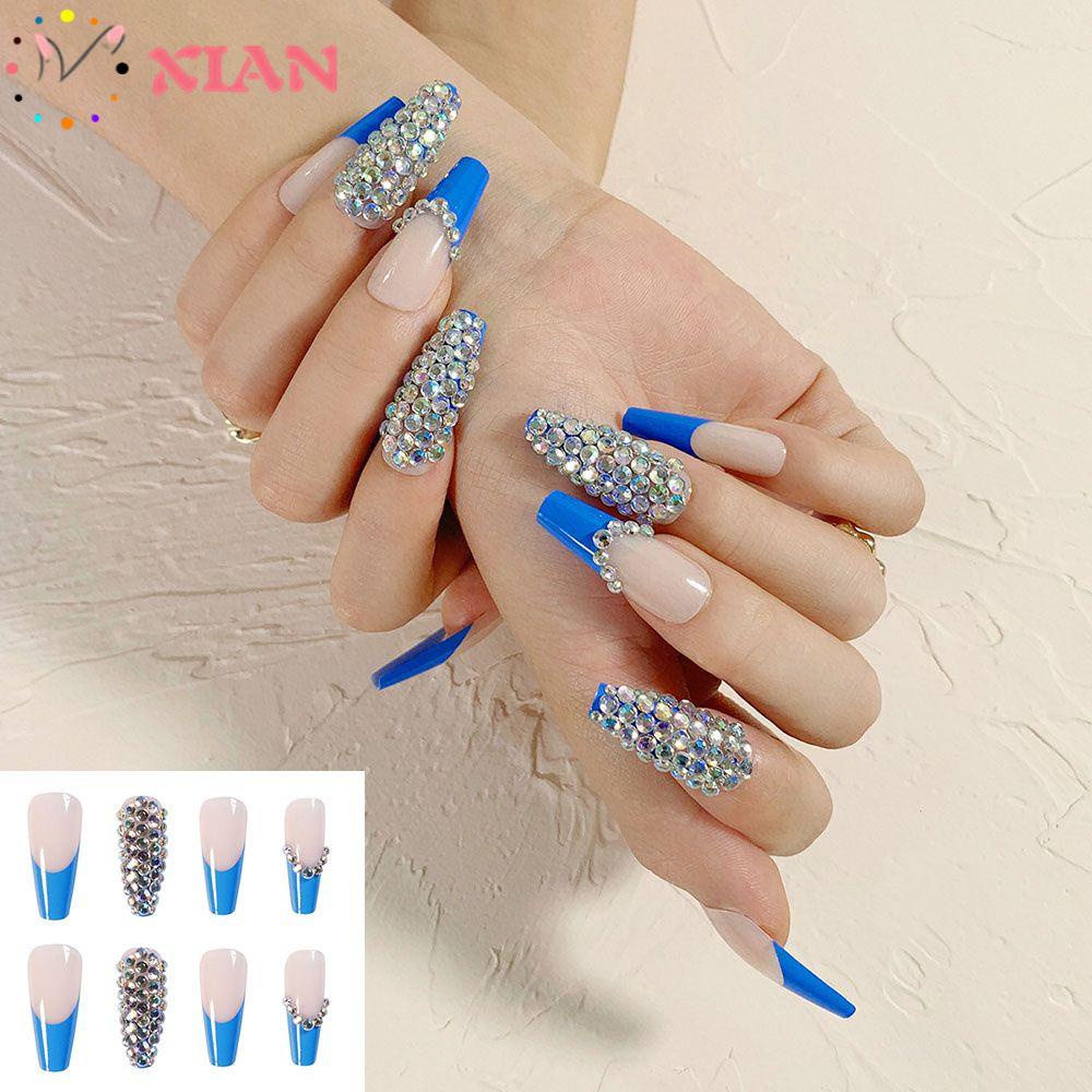 Hộp 24 Món Đồ Trang Điểm Phong Cách Pháp|Bộ Móng Tay Giả Che Phủ Toàn Diện Tháo Rời Được