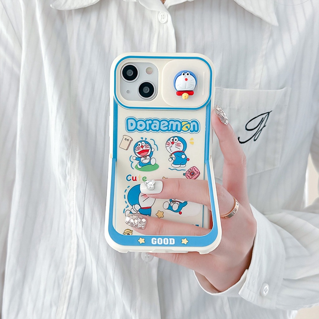 Ốp Điện Thoại TPU Dẻo Họa Tiết Hoạt Hình Doremon 3D Dễ Thương Chống Trầy Cho iphone 11 14PM 13 12 Pro Max