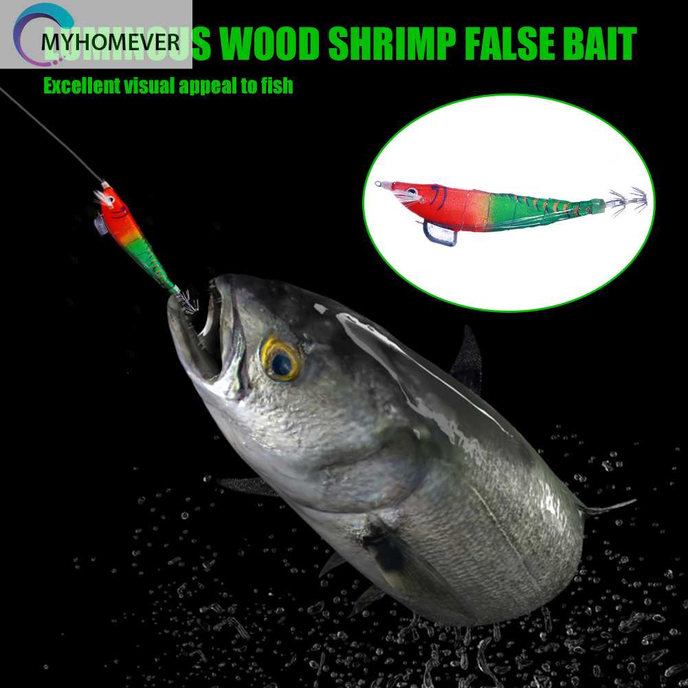 Mồi Câu Cá Giả Hình Tôm Bằng Gỗ Phát Quang Kích Thước 12cm 14.3g