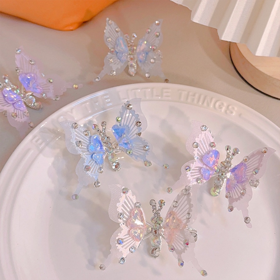 Kẹp Tóc Hình Bướm Đính Đá Dễ Thương Cho Nữ