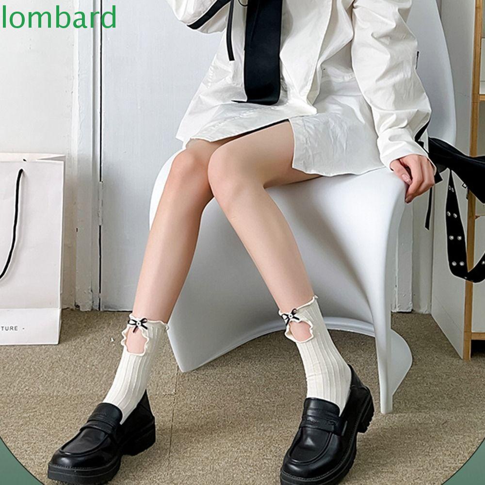 Lombard Vớ Dài Trung Bình Thoáng Khí Thấm Hút Mồ Hôi Đính Nơ Dễ Thương