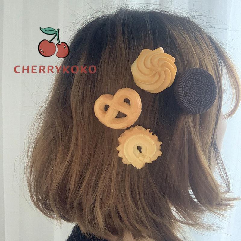 🍒🍒CHERRYKOKO Kẹp tóc hình bánh quy ngộ nghĩnh dễ thương