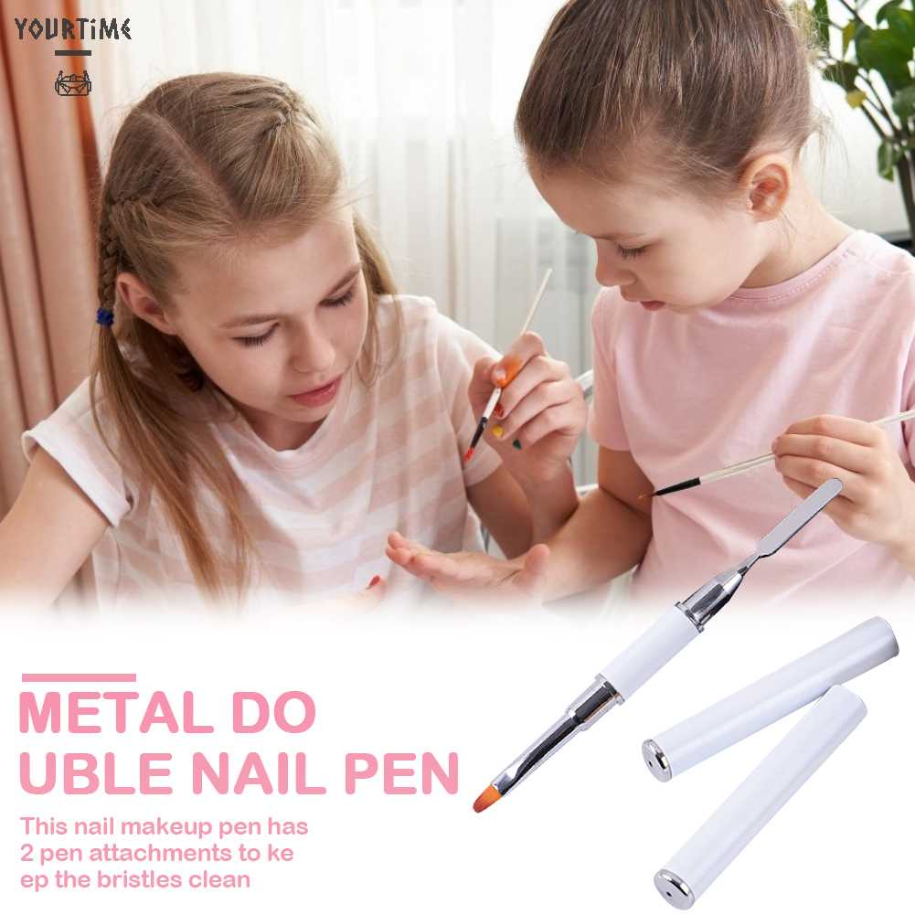 Cọ Hai Đầu Bằng Thép Không Gỉ Dùng Trang Trí Móng Nghệ Thuật