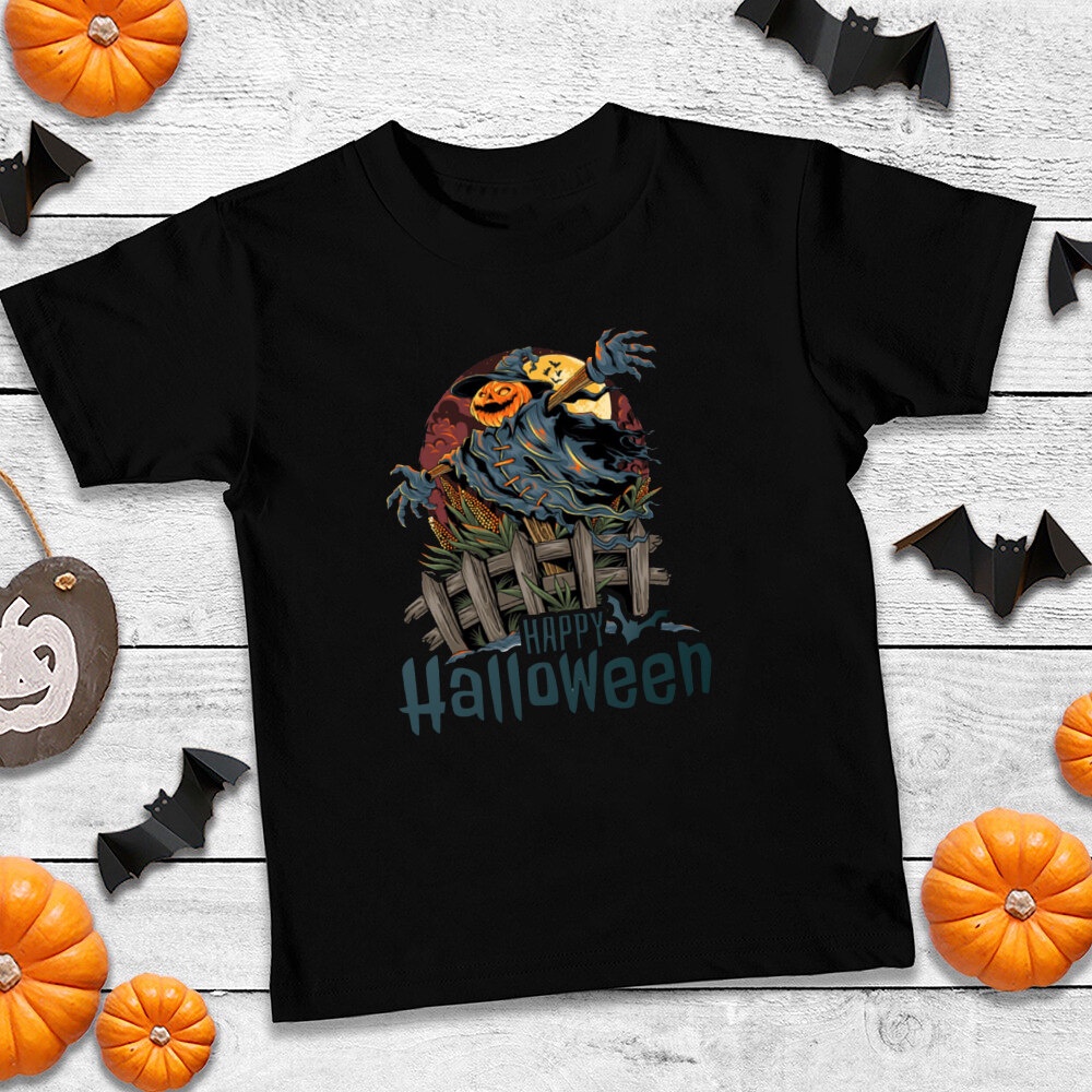 Happy Halloween In Hình Trẻ Em Áo Dễ Thương Áo Hoạt Hình Trẻ Em Ma Áo Thun Thường Ngày Halloween Đảng Tay Ngắn Top Halloween