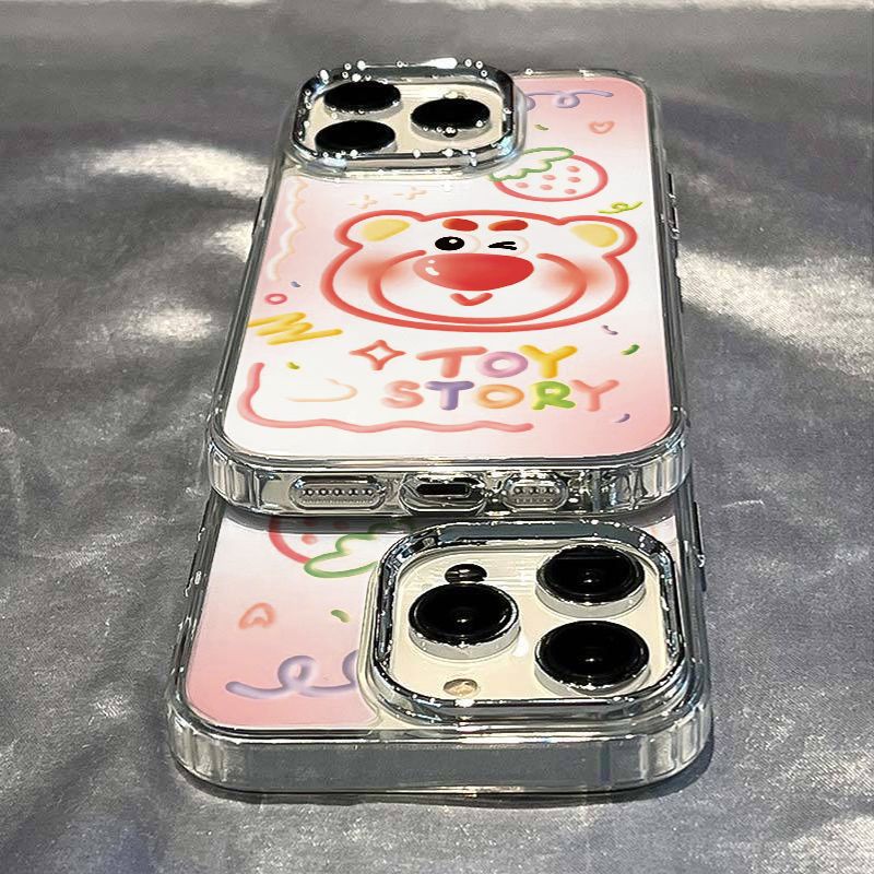✅Ốp Điện Thoại Mềm Chống Sốc Họa Tiết Gấu Và Dâu Tây Cho Iphone 8I 12 1114pro 13 7 plus
