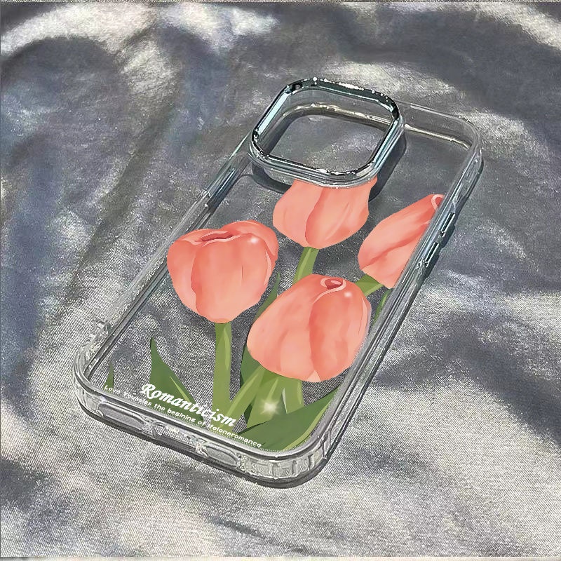 ✅Ốp Điện Thoại Dẻo Họa Tiết Hoa Tulip Đơn Giản Thời Trang Chống Sốc Cho iPhone12plus11 13 OZYO 714pro 8maxins
