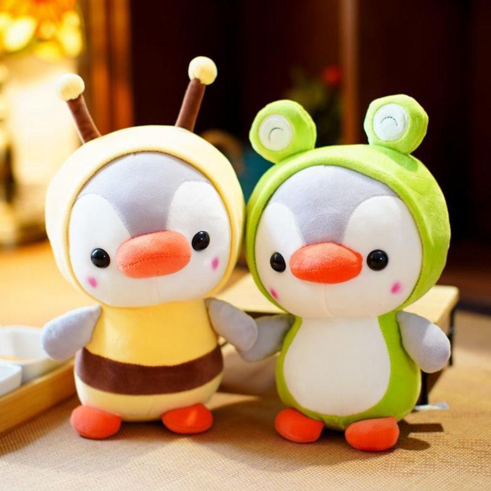Thú Nhồi Bông Hình Khủng Long / Chim Cánh Cụt Dễ Thương 25cm Trang Trí Nhà Cửa