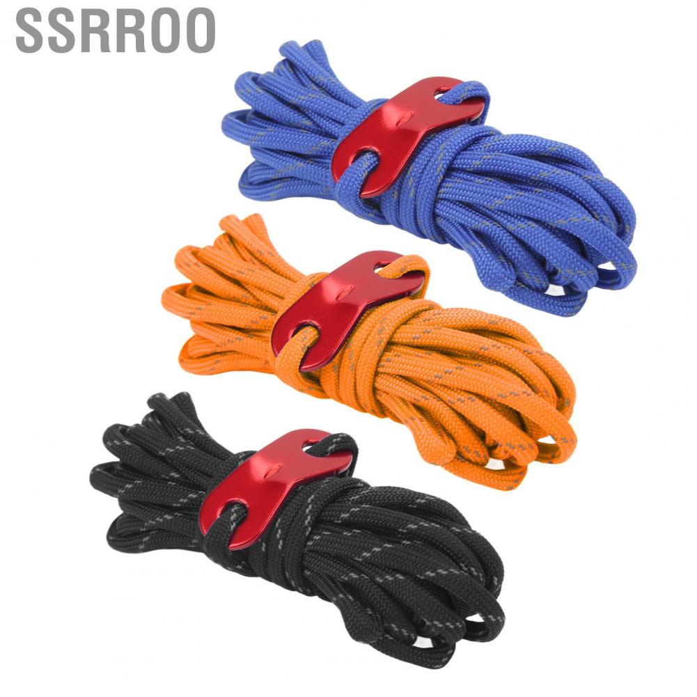Ssrroo Camping Rope  Vibrant Colors Sturdy Reusable Windproof Reflective Guyline Tent Rope Polyester Silk  for Camping