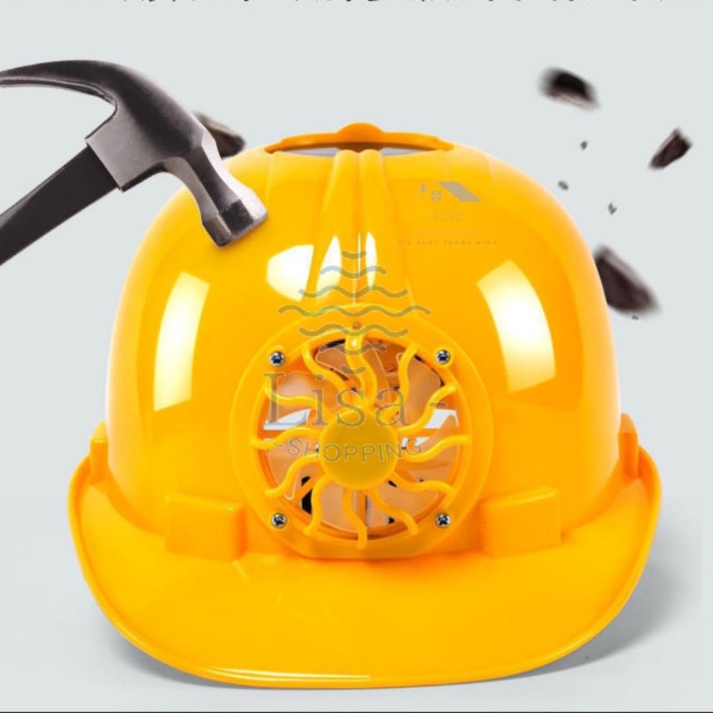 🛠️Có hàng🛠️mũ bảo hộ năng lượng mặt trời quạt mũ bảo hiểm Mũ Bảo Hộ Lao Động Nhựa ABS Siêu Chắc Chắn