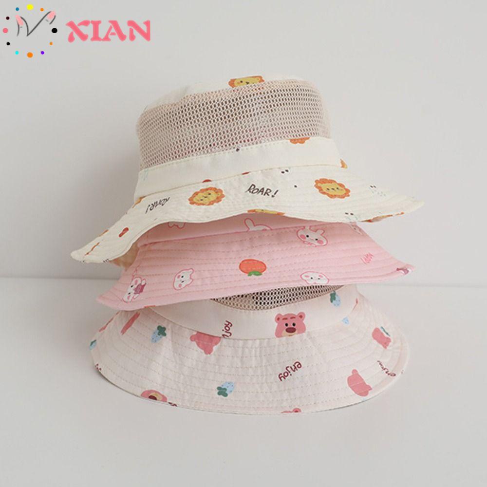 1 Mũ Lưới Chống Tia UV In Họa Tiết Hoạt Hình Thời Trang Đi Biển Mùa Hè