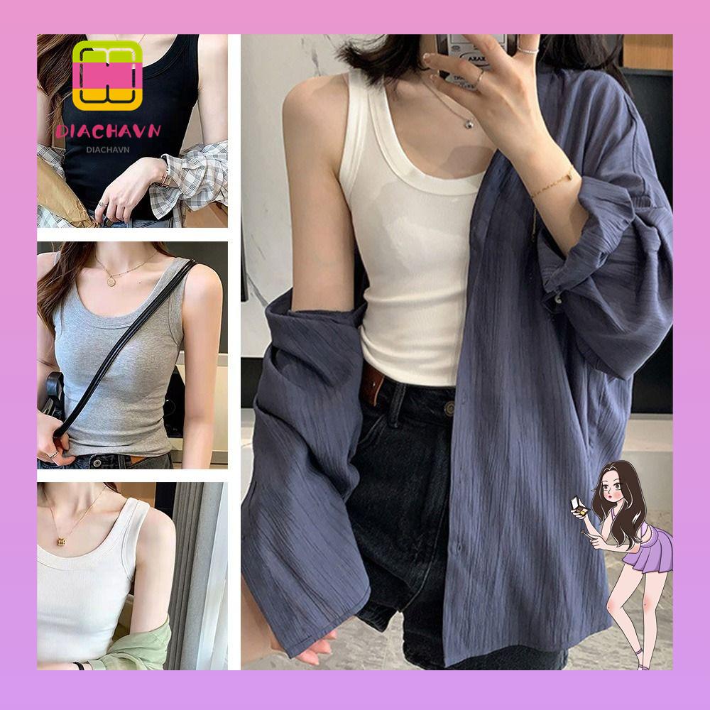 Áo Thun Sát Nách Cổ Tròn Quyến Rũ Thời Trang Cho Nữ