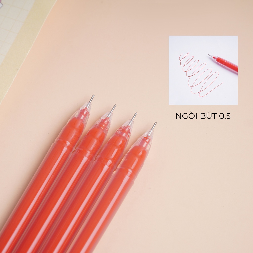Bút Gel Ngòi 0.5mm Văn Phòng Phẩm PATO Màu Đen Đỏ Xanh B65