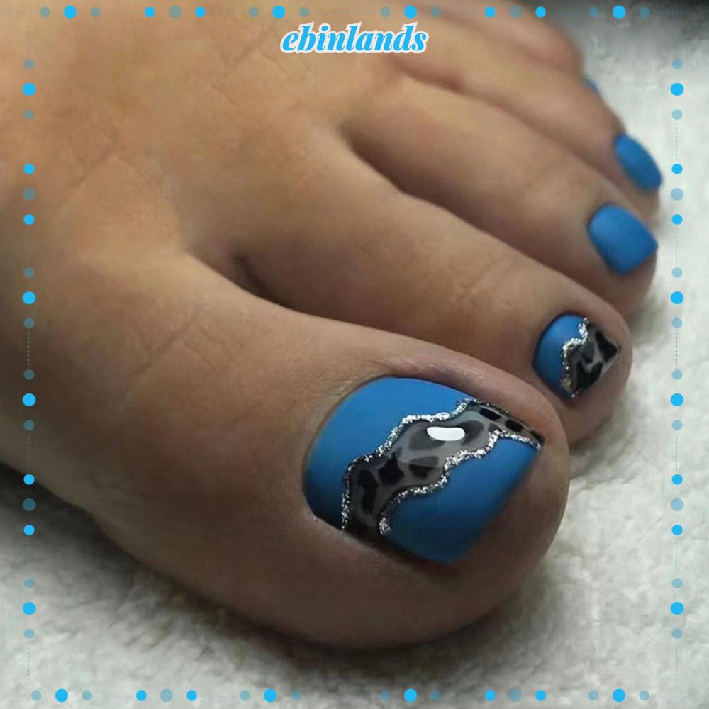 Set 24 Móng Chân Giả Ngắn Phong Cách Pháp