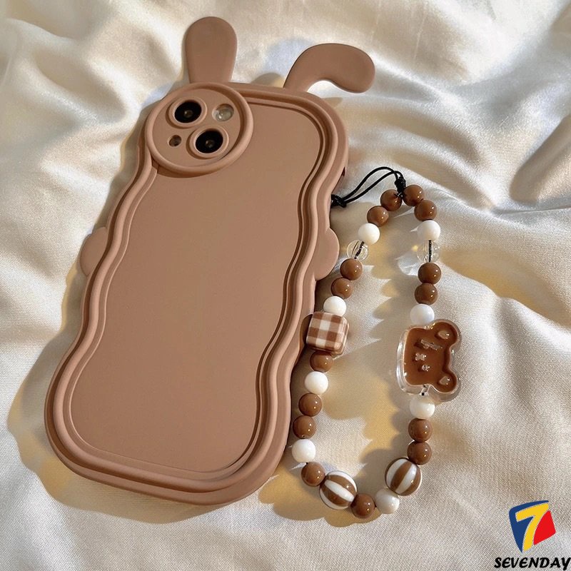 Dây Đeo Điện Thoại Xâu Hạt Ngọc Trai Giả Hình Thỏ / Gấu Hoạt Hình Kiểu Hàn Quốc Dễ Thương