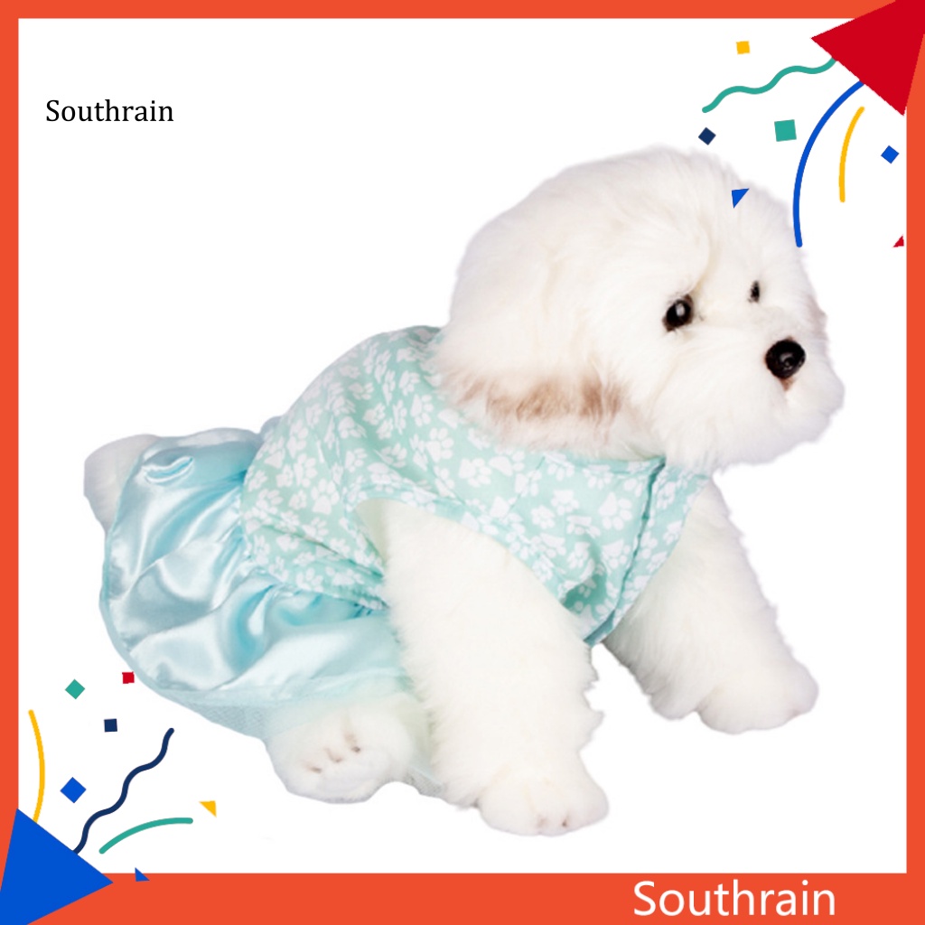 Đầm Bằng Polyester Thoáng Khí Thoải Mái In Họa Tiết Tinh Tế Thời Trang Mùa Hè Cho Thú Cưng