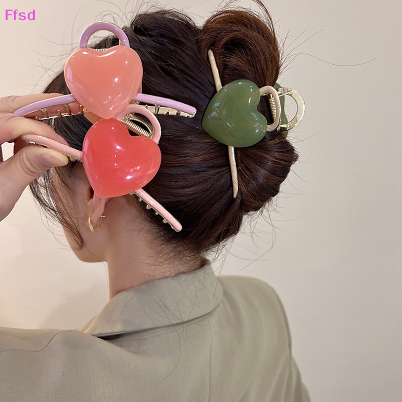 Kẹp Tóc Càng Cua Hình Trái Tim Ngọt Ngào Kích Thước Lớn Cho Nữ {Ffsd} Bán Chạy