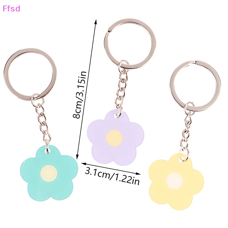 {Ffsd} Móc Khóa Acrylic Hình Hoa Màu Kẹo Tối Giản