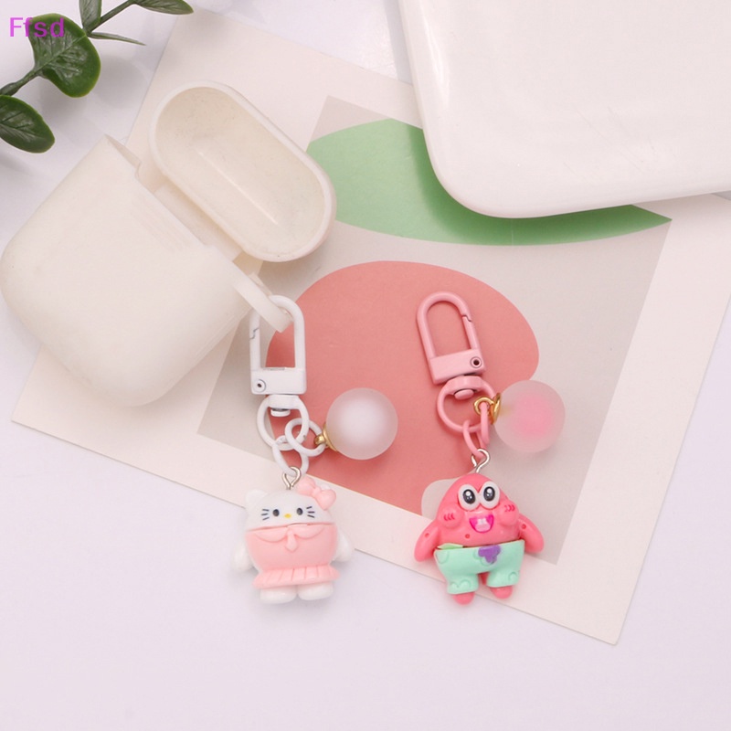 Móc Khóa Quả Cầu Nhựa Resin 3D Hình Búp Bê Hoạt Hình Dễ Thương