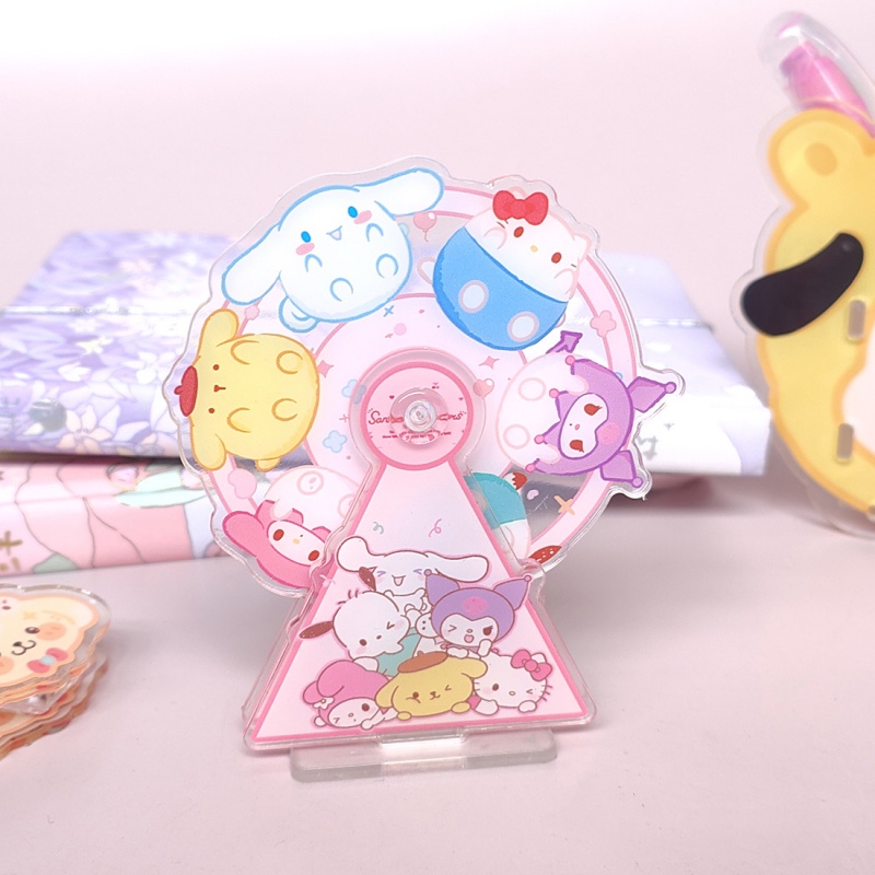 SANRIO Đồ Chơi Vòng Đu Quay 10cm Tự Làm Hình Cinnamoroll Shin-chan Kích Thước Nhỏ Sáng Tạo Làm Quà Tặng Trang Trí