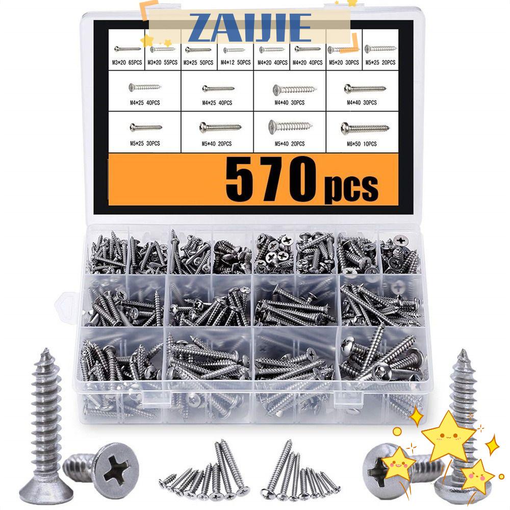 Bộ 24 Ốc Vít Đầu Dẹt M3 / M4 / M5 Siêu Bền Tiện Dụng