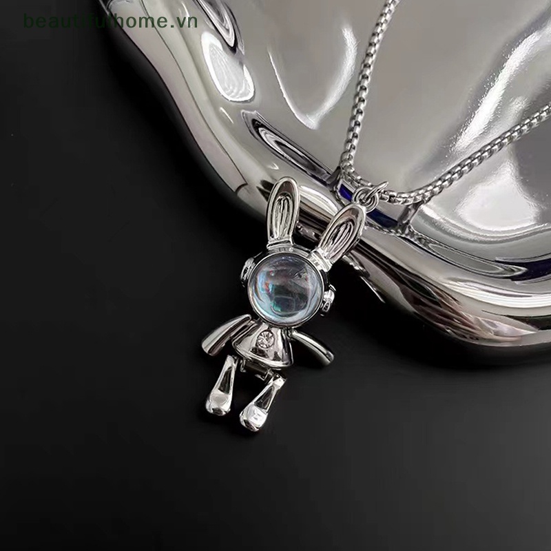 [beautifulhome] Vòng cổ Mặt Hình Thỏ Phi Hành Gia Phong Cách Hip Hop Cổ Điển Cá Tính Dành Cho Nam Và Nữ [beauty]