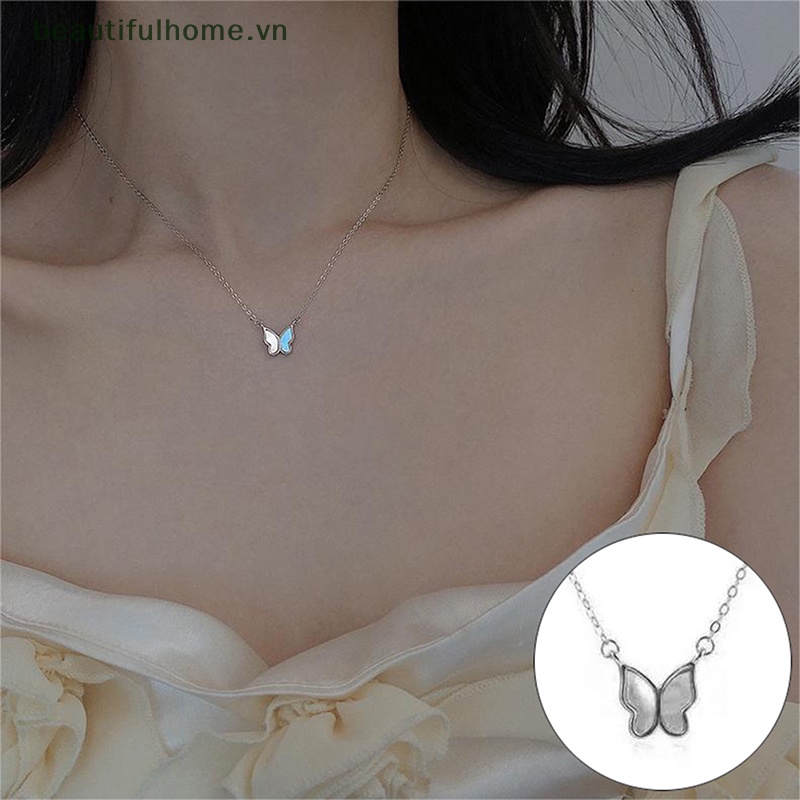 Vòng cổ Mặt Hình Bướm Màu Sắc Vàng Thanh Lịch Đơn Giản Cho Nữ